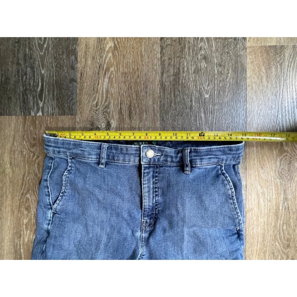 Lauren Ralph Lauren Denim Bermuda Shorts Womens‎ 8 Blue Mid Rise Stretch